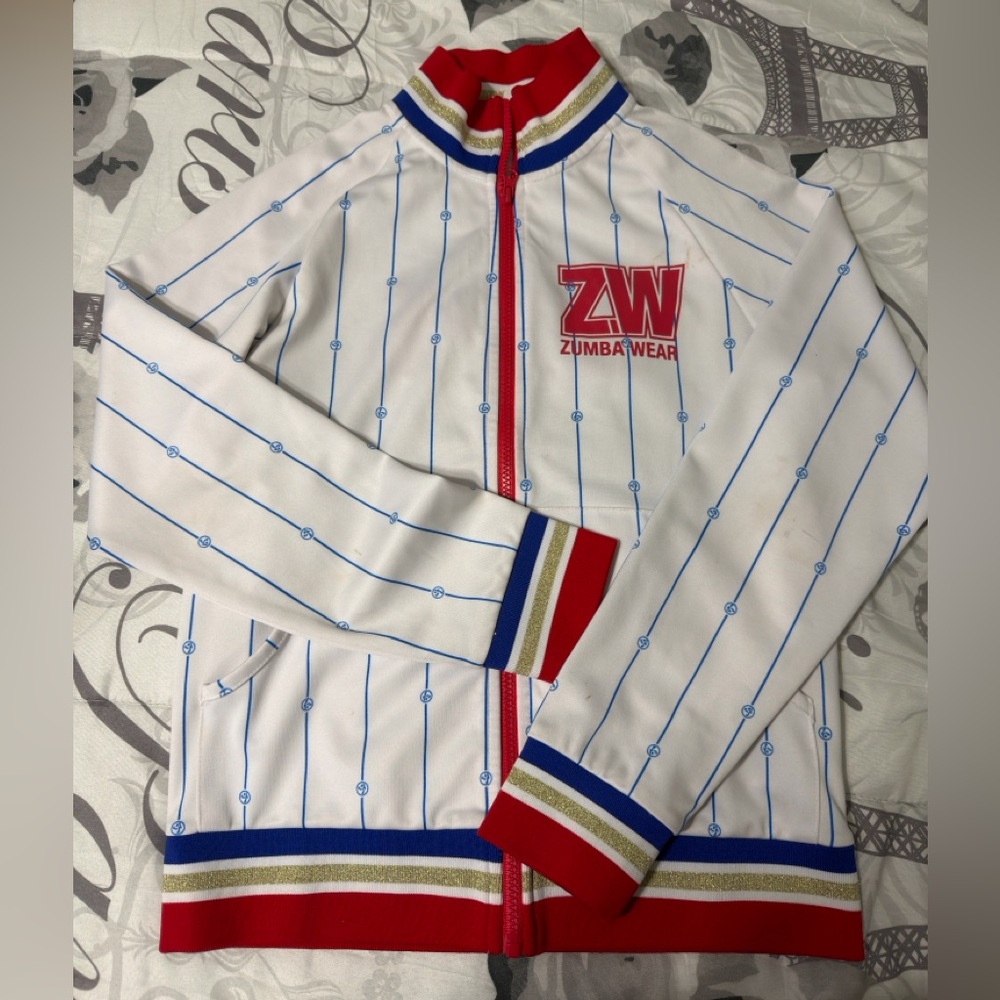 Zumba Fitness White and Red Women's Sweater